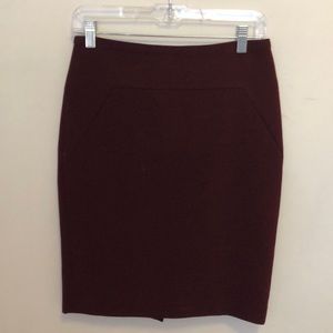 Ann Taylor burgundy pencil skirt
